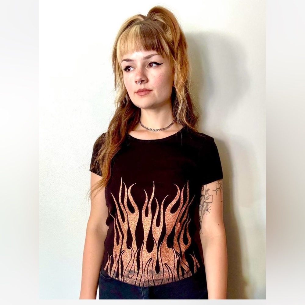Vintage 90s Flame Baby Tee